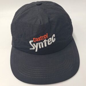Vintage Castrol Syntec Hat Snapback Black Racing Promo Advertising Motor Oil 90s